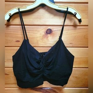 NWOT House of Harlow 1960 women's linen blend strappy cropped tank Size Large